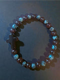 Handmade Turquoise & Glass Beaded Cross Stretch Bracelet